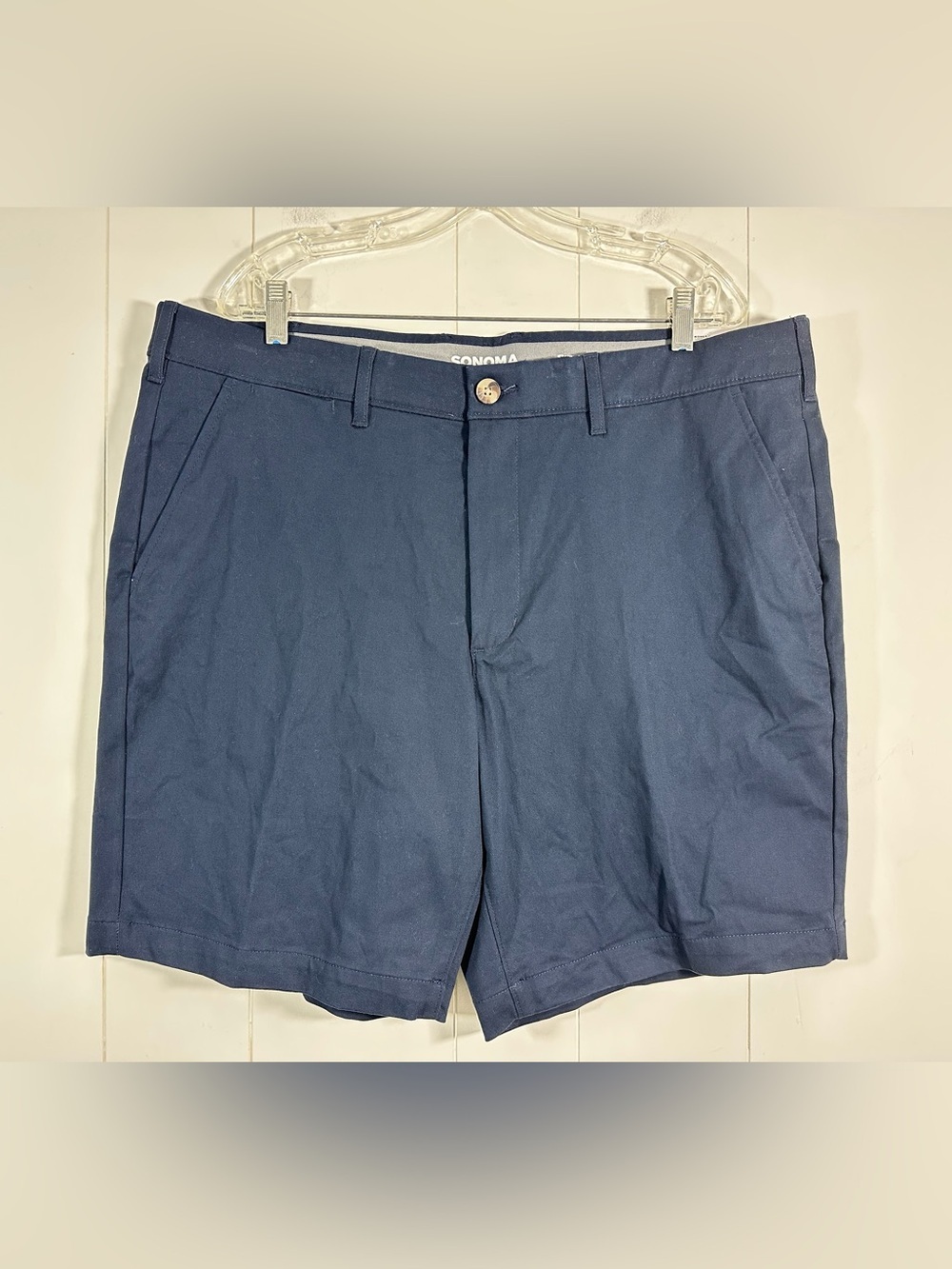 NEW Sonoma Men’s Size 40 Navy Flexwear Flat Front Shorts Stretch 9 Inch Inseam